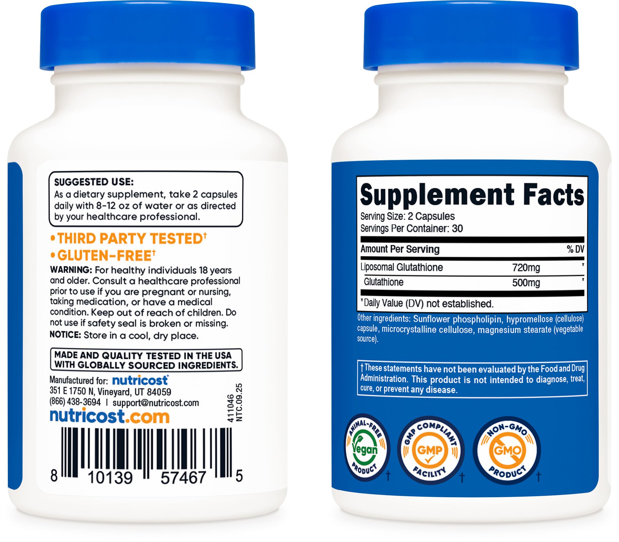 Nutricost cápsula en mano demostrando escala y simplicidad de uso