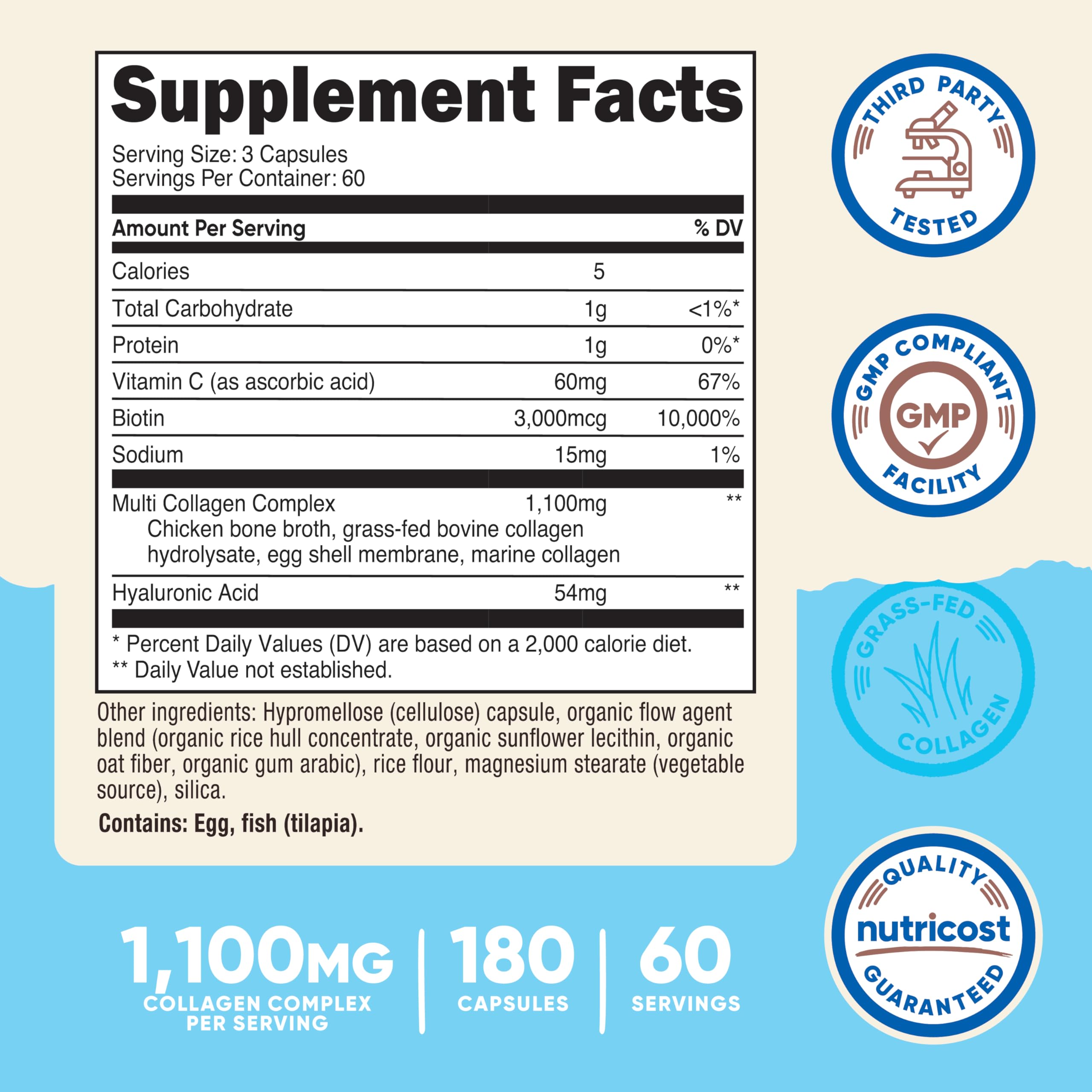 Nutricost cápsulas en primer plano que resaltan textura y fácil ingestión