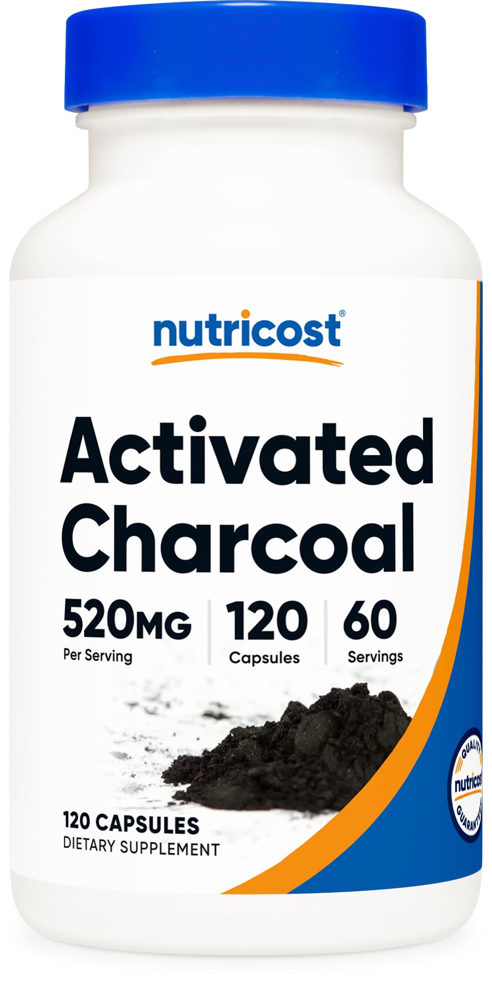 Nutricost frasco frontal mostrando 120 cápsulas y etiqueta clara