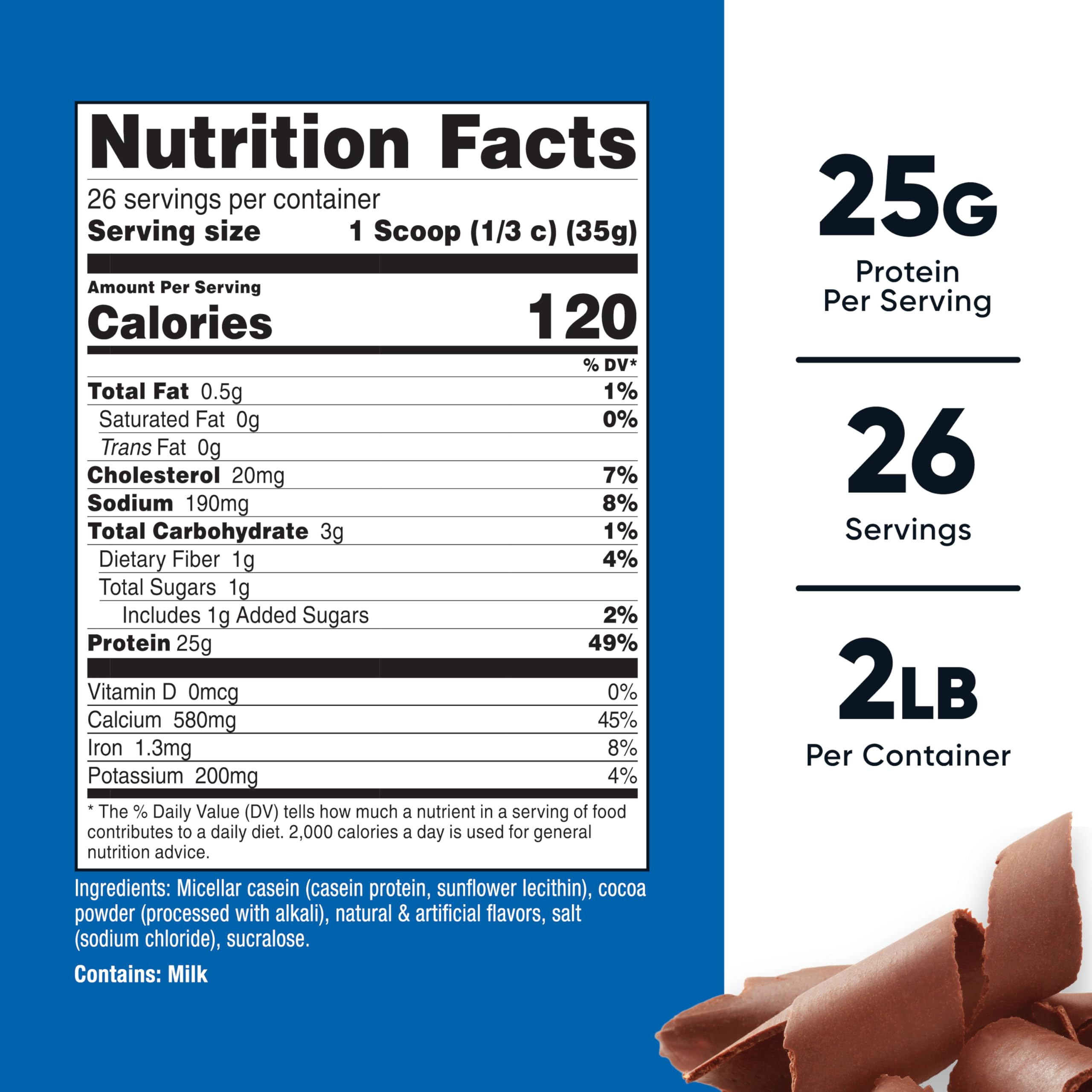 Nutricost cuchara con porción medida, útil para controlar 24 g de proteína