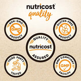 Nutricost etiqueta con certificación CCOF USDA Organic y datos de Non-GMO