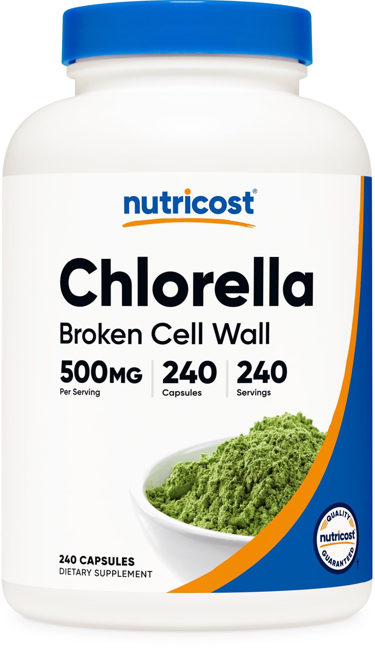 Nutricost botella frente mostrando diseño y cantidad 240 cápsulas
