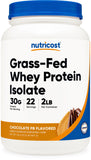 Nutricost frasco frontal Chocolate PB mostrando tamaño y etiqueta clara