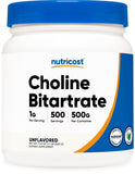 Nutricost etiqueta frontal del envase mostrando 500 g y beneficios