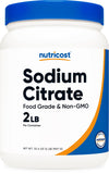 Nutricost citrato de sodio envase frontal mostrando cantidad y uso culinario