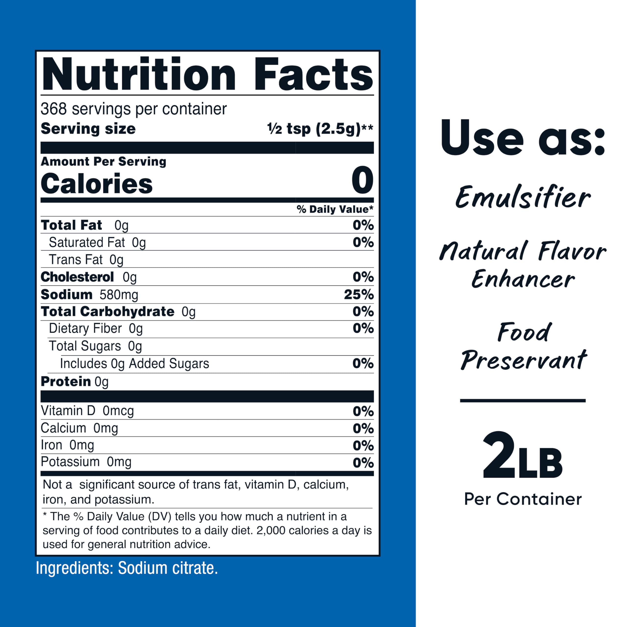 Nutricost polvo fino de citrato de sodio textura visible para dosificar fácilmente