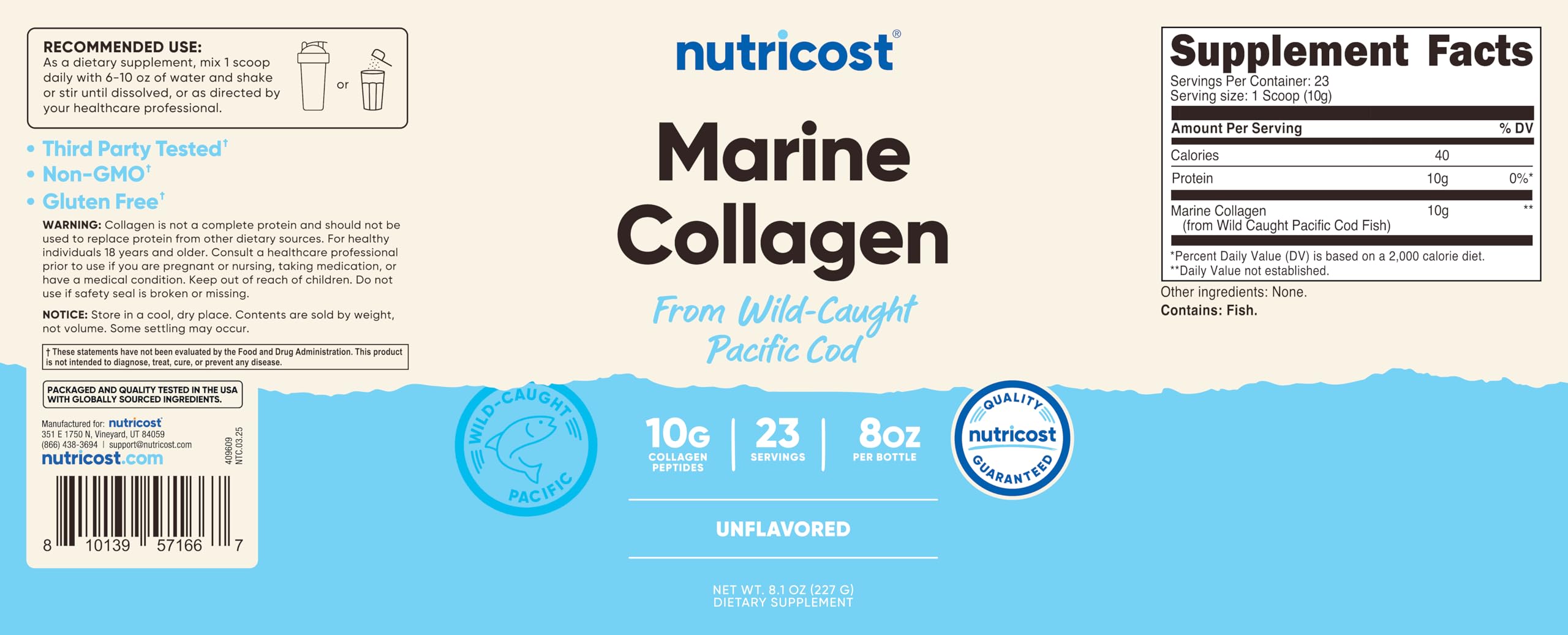 Nutricost colágeno disuelto en café para una bebida proteica diaria