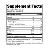 Nutricost colágeno etiqueta nutricional destacando tipos y certificados