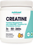 Nutricost frasco frontal del producto mostrando etiqueta y beneficio de 50 servicios