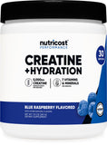 Nutricost empaque frontal mostrando sabor Blue Raspberry y beneficios claros