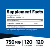 Primer plano de una cápsula Nutricost Creatine HCl mostrando textura y calidad
