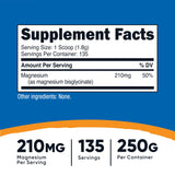 Nutricost cuchara medidora con polvo para dosificar 210 mg de magnesio por porción