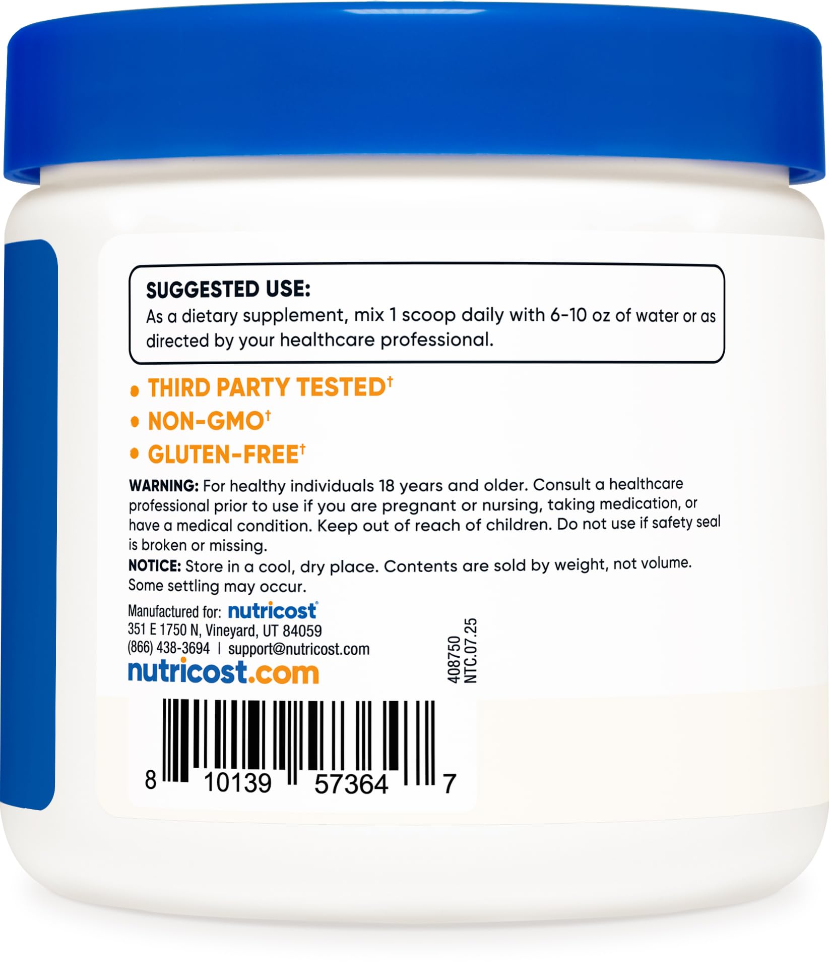 Nutricost cuchara medidora con 5 g, control de porciones