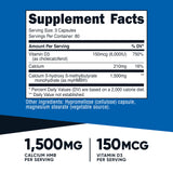 Nutricost etiqueta con cantidades de HMB y vitamina D3 para transparencia