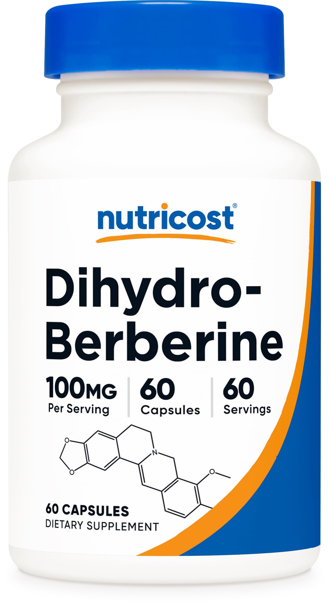 Nutricost frasco frente mostrando etiqueta clara y confianza