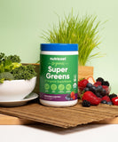 Nutricost vaso con polvo mezclado en bebida, beneficio de consumo rápido y sabroso