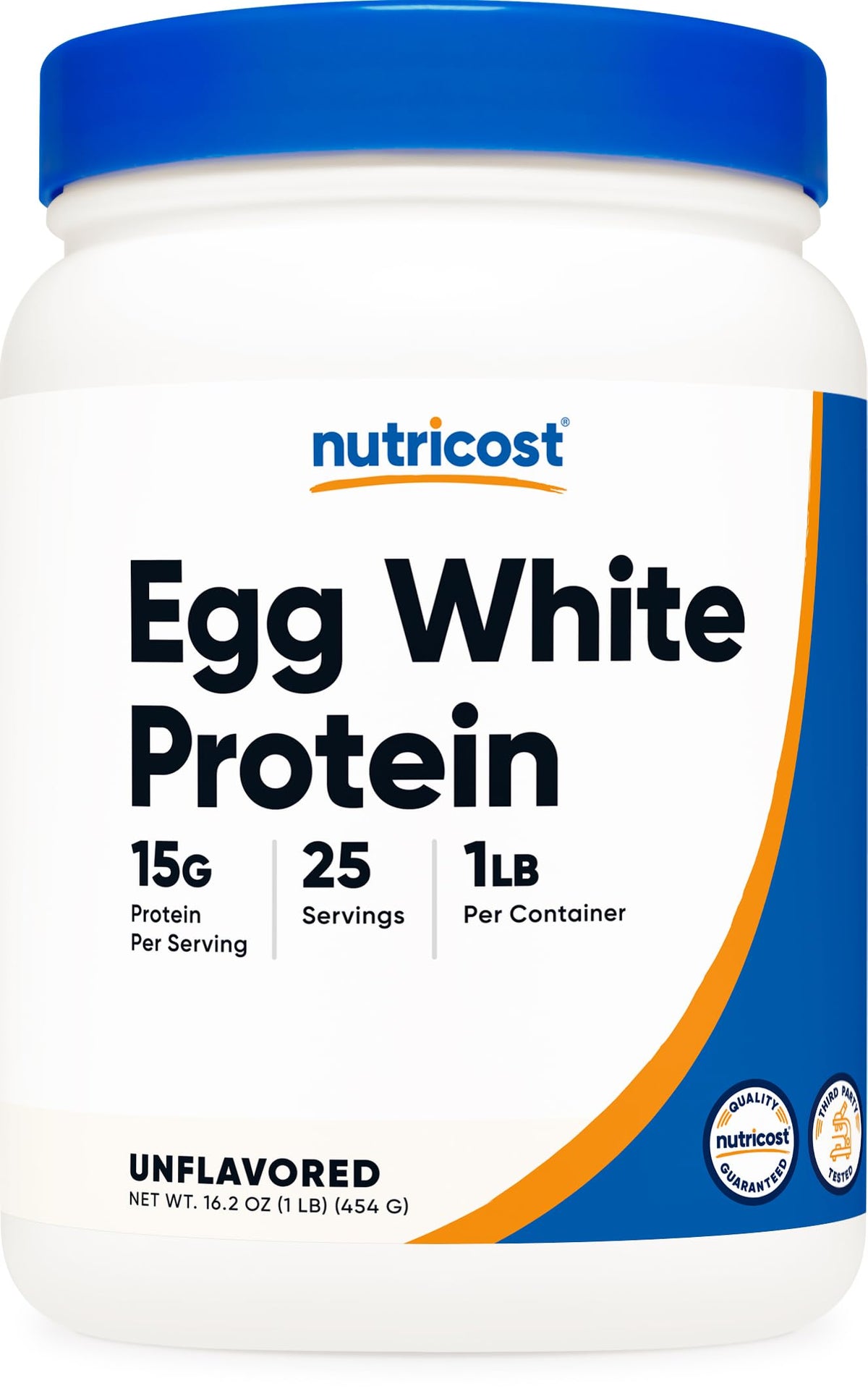 Nutricost envase frontal mostrando etiqueta clara y beneficio de proteína pura