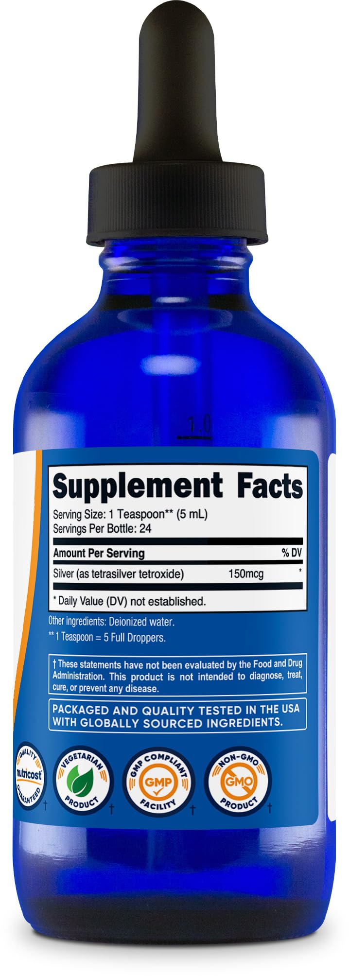 Nutricost etiqueta frontal con información de concentración 150 mcg