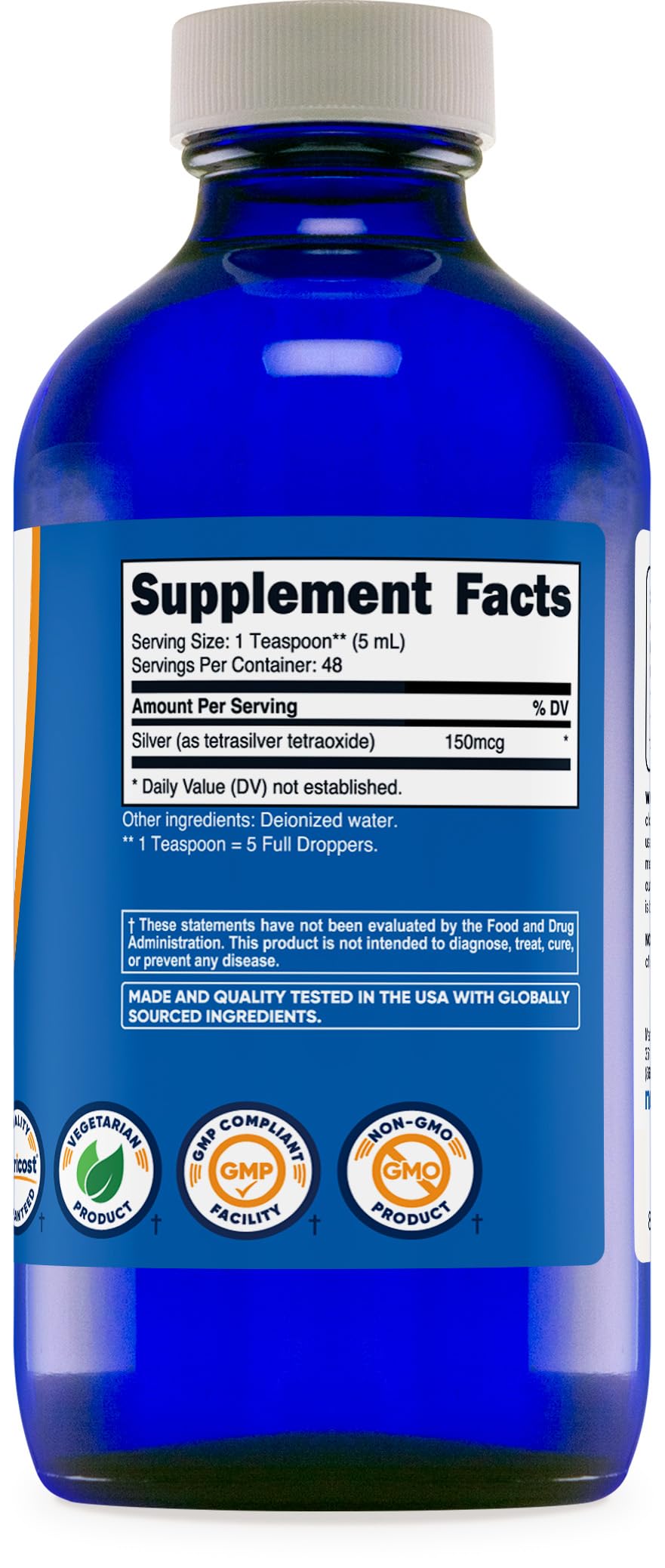 Nutricost etiqueta frontal legible con concentración y certificaciones