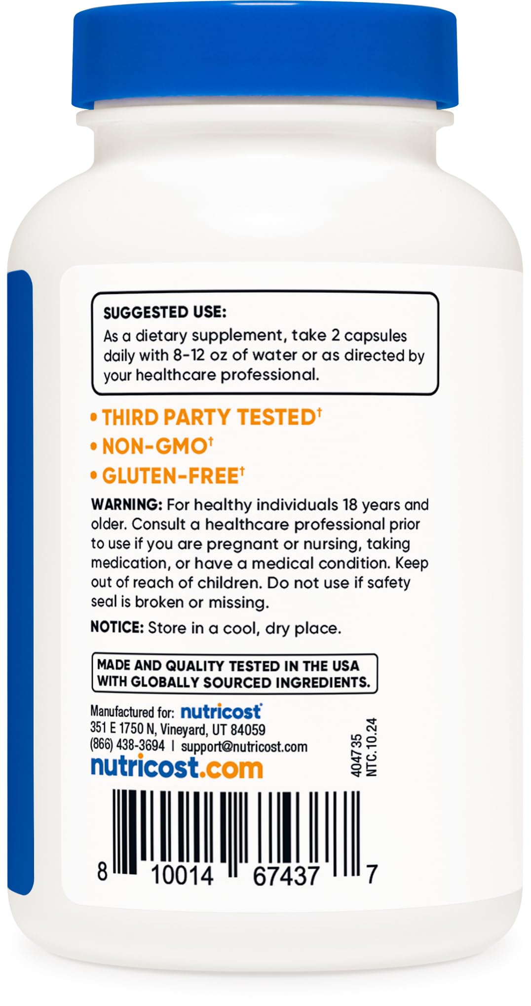 Nutricost etiqueta nutricional primer plano que garantiza transparencia