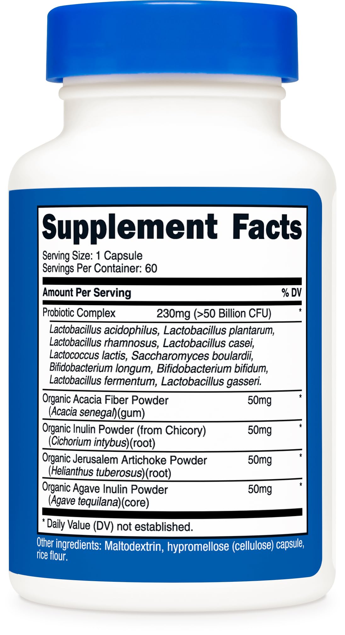 Nutricost etiqueta con información nutricional y contenido de UFC
