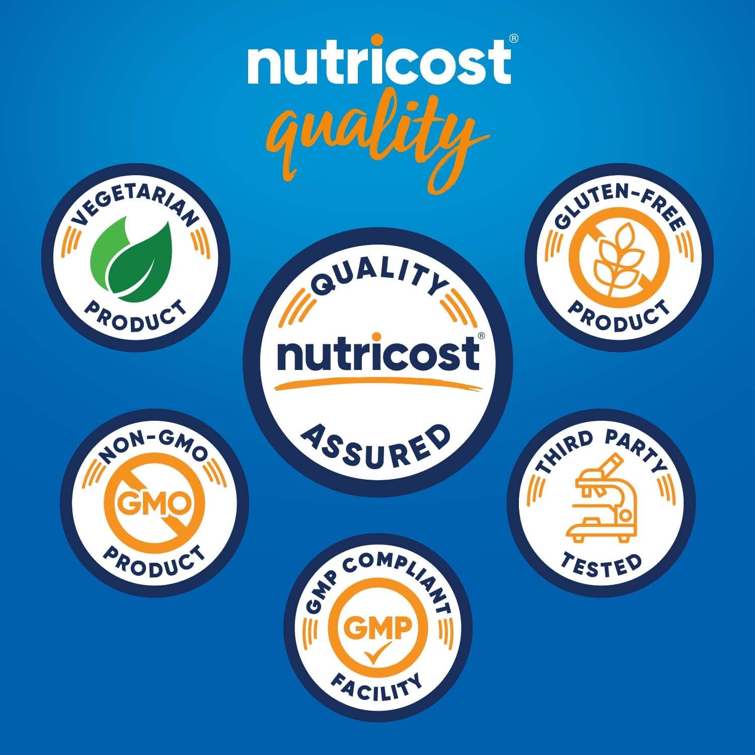 Nutricost etiqueta con información nutricional y dosis por porción