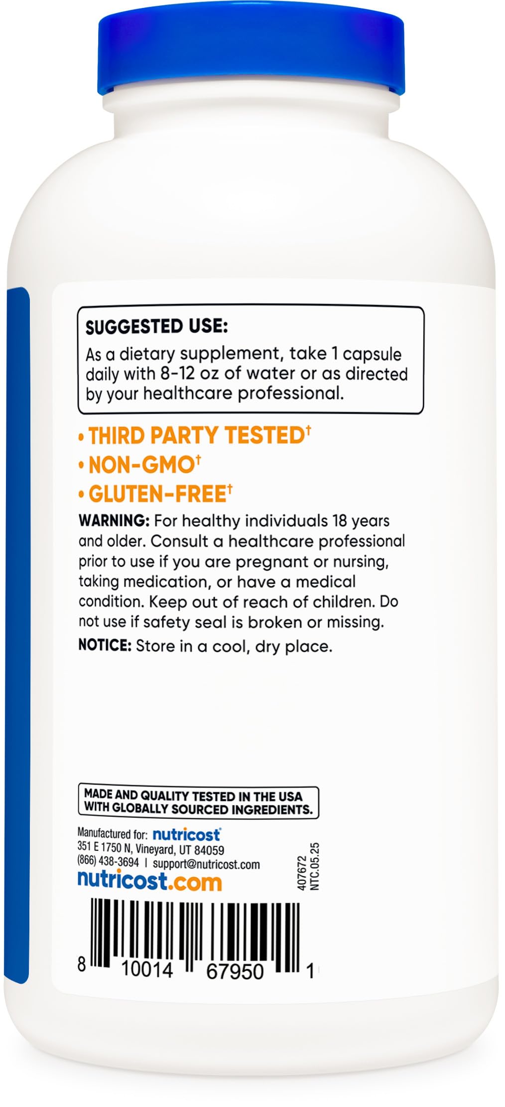 Nutricost etiqueta con información nutricional legible, facilita la verificación de ingredientes