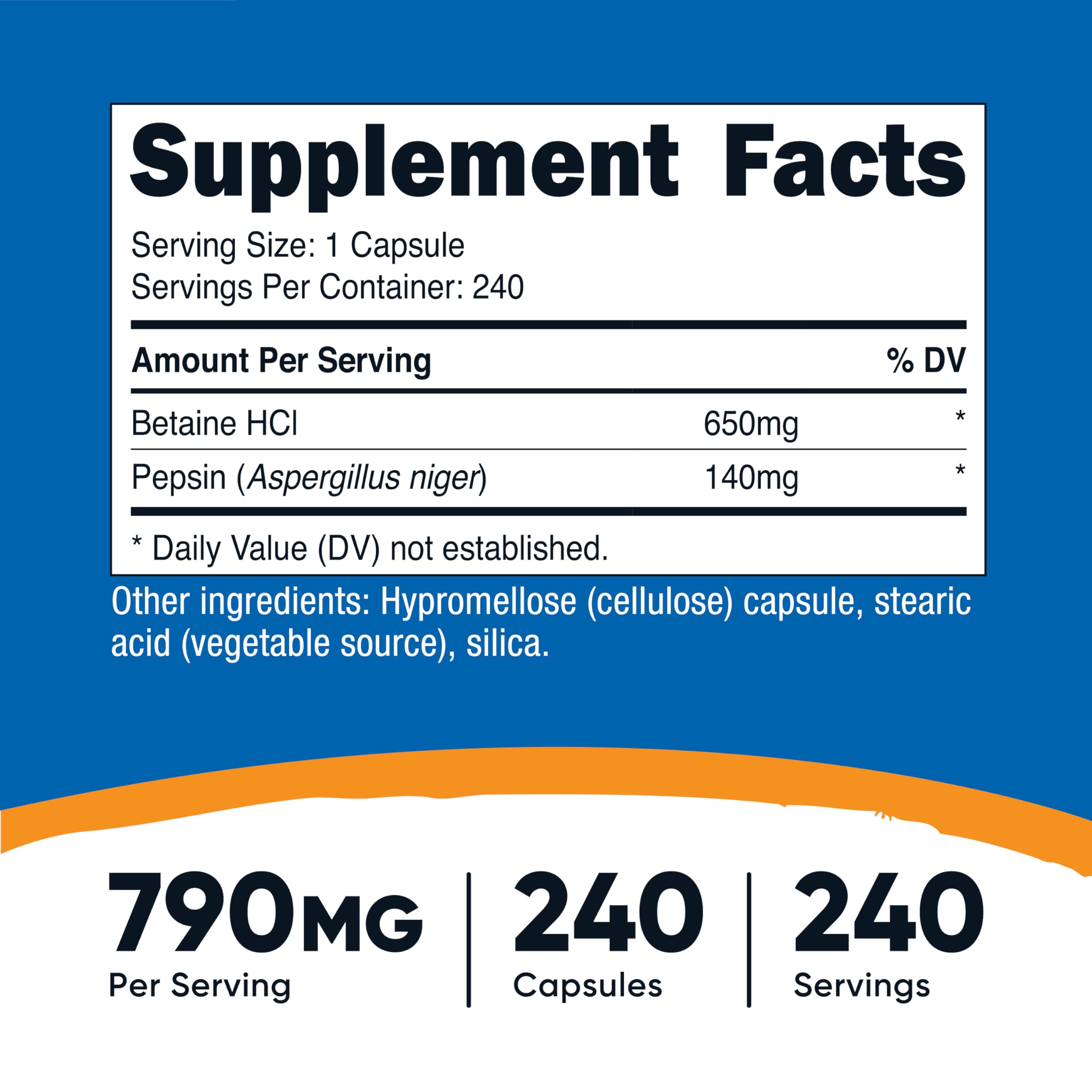 Nutricost etiqueta con ingredientes y concentración del complejo