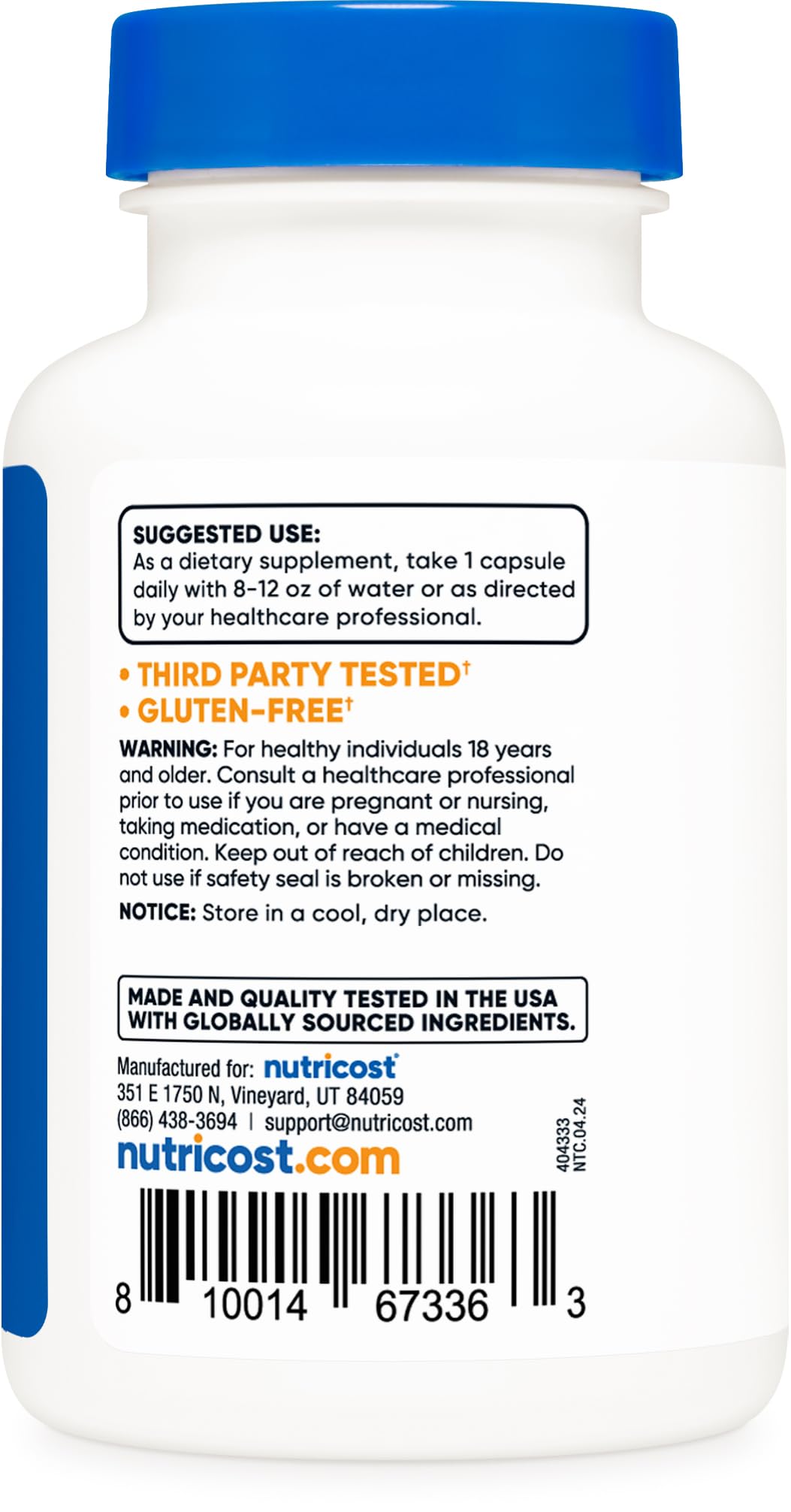 Nutricost etiqueta ingredientes legible, transparencia y cumplimiento GMP