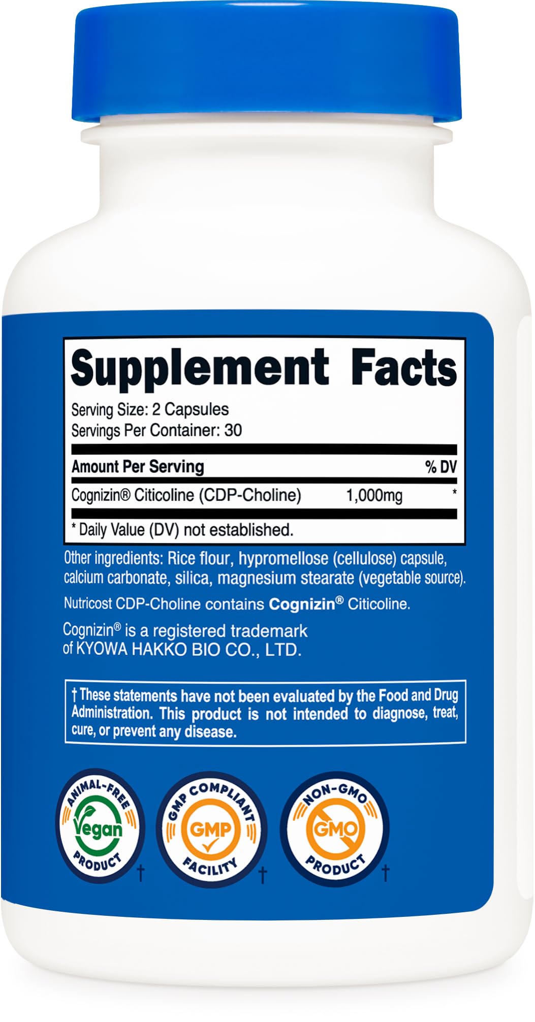 Nutricost etiqueta nutricional en primer plano confirmando ingredientes y calidad