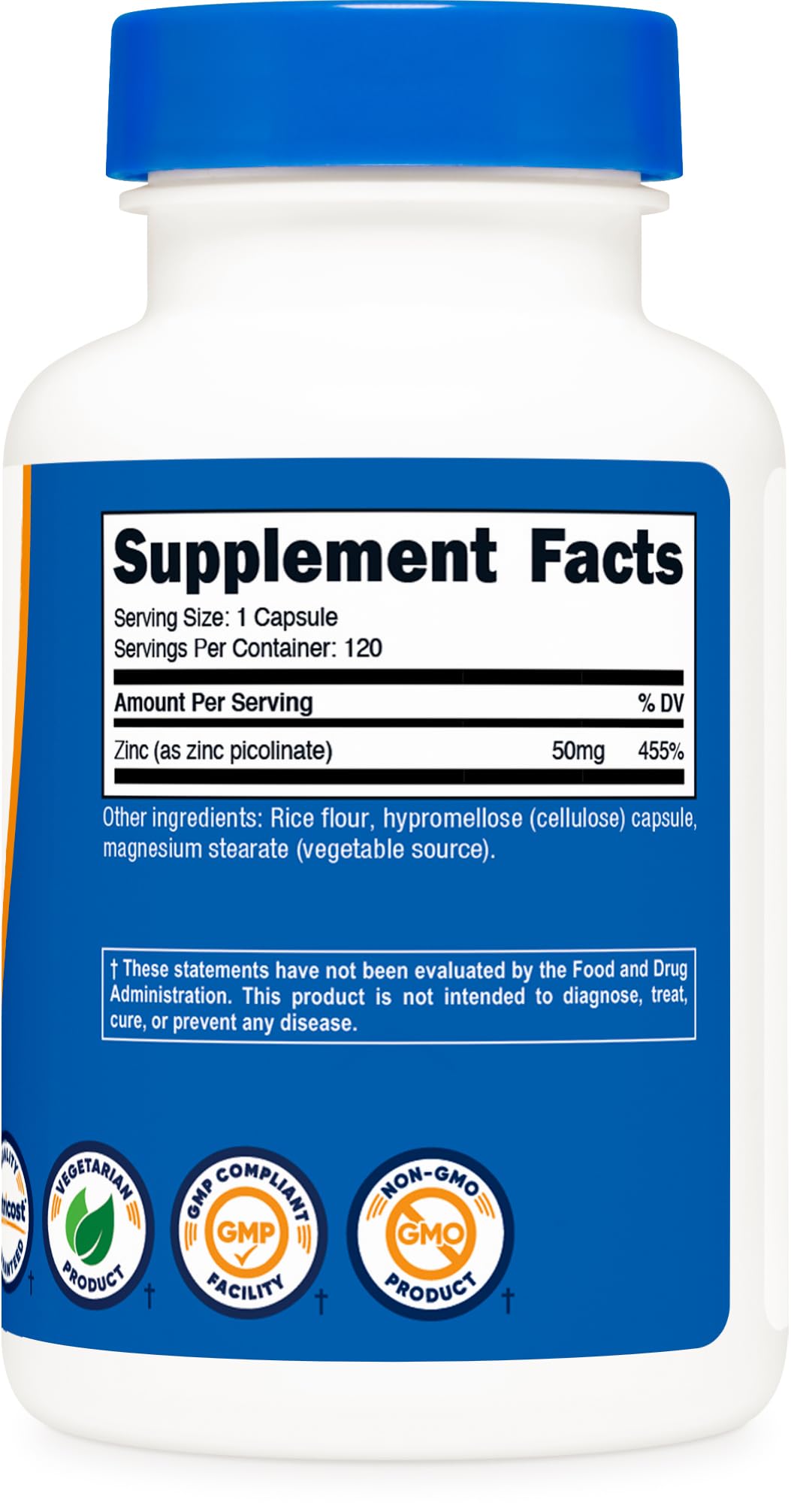 Nutricost etiqueta nutricional legible con información de 50 mg