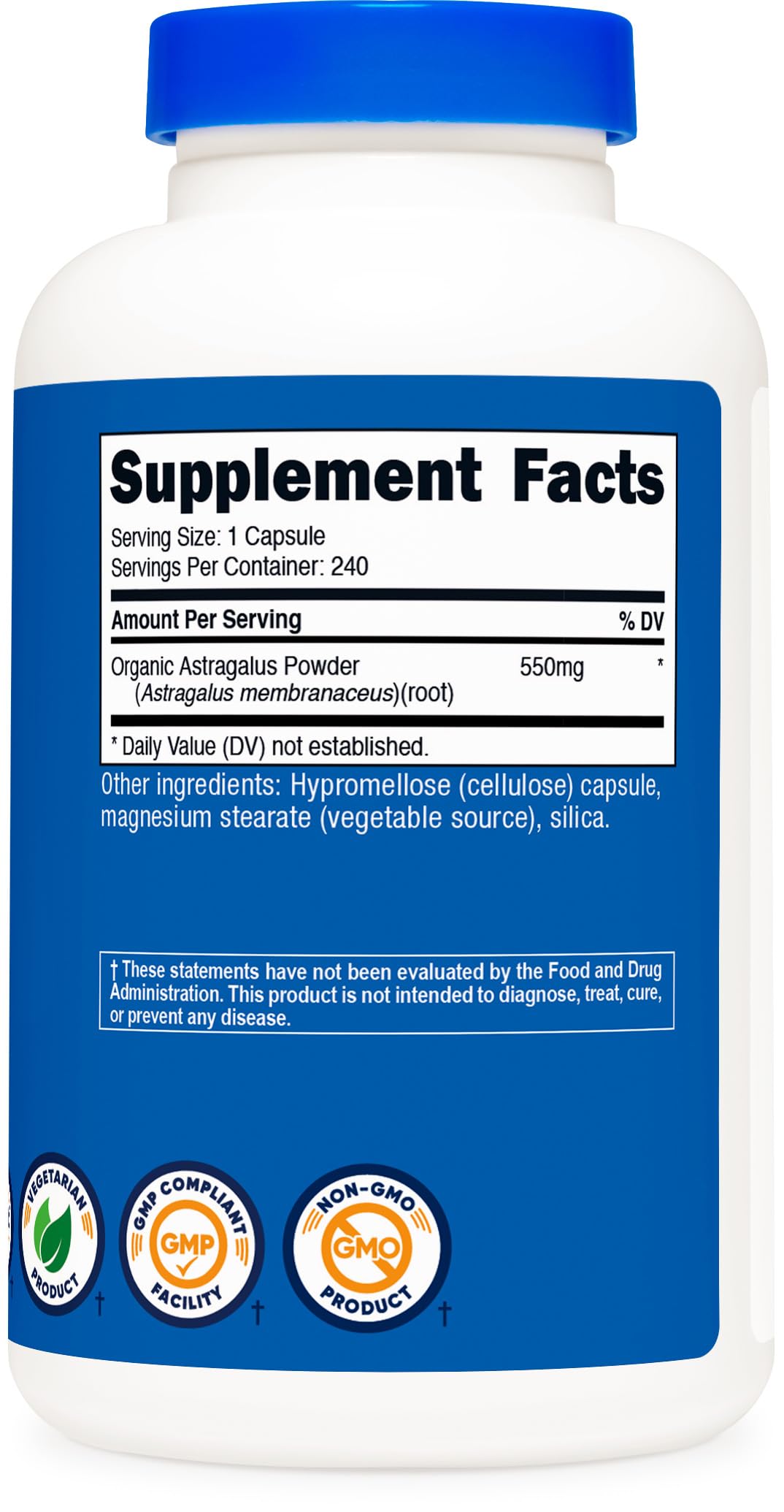 Nutricost etiqueta con información nutricional y sellos de calidad