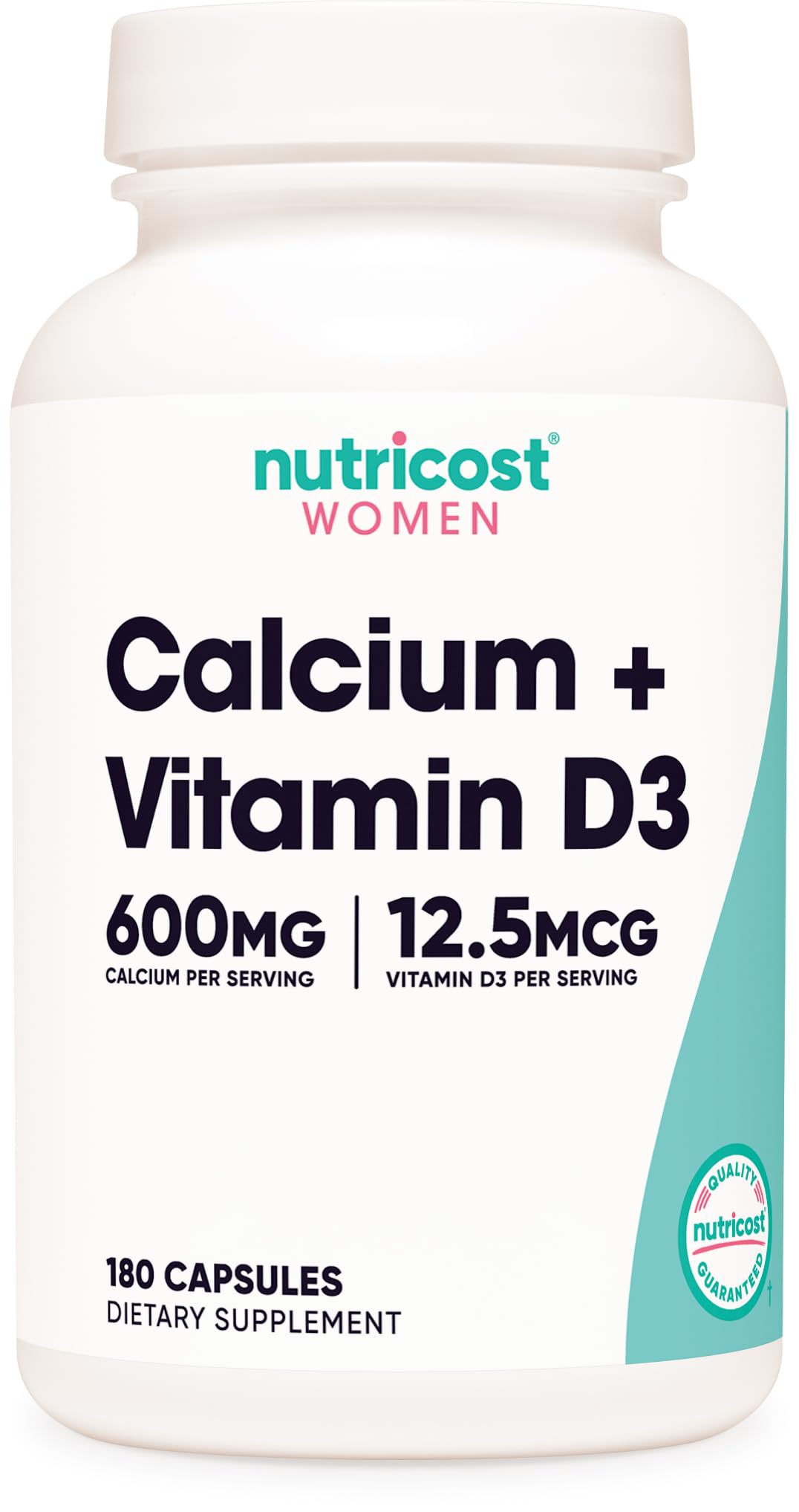 Nutricost frasco delantero mostrando diseño y cantidad de cápsulas, claridad del contenido