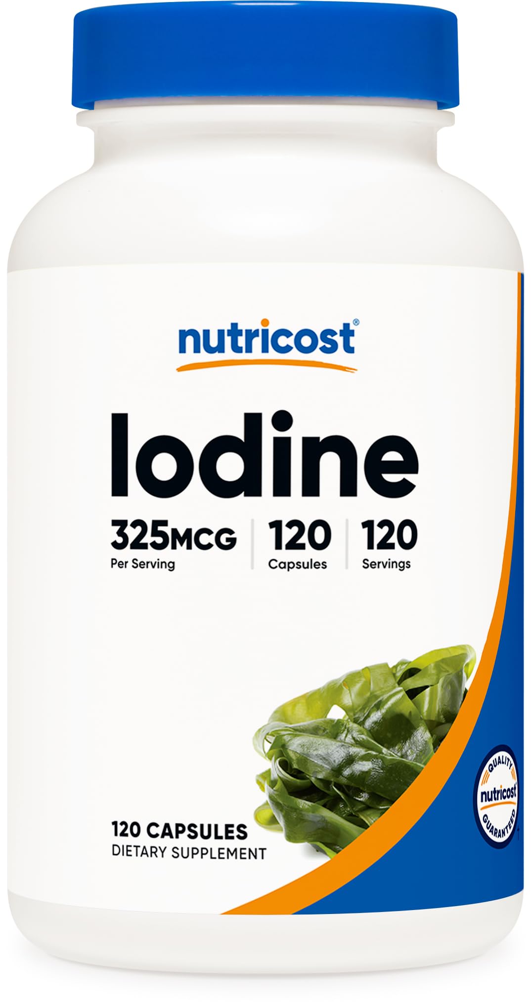 Nutricost frasco delantero mostrando cápsulas y beneficios naturales