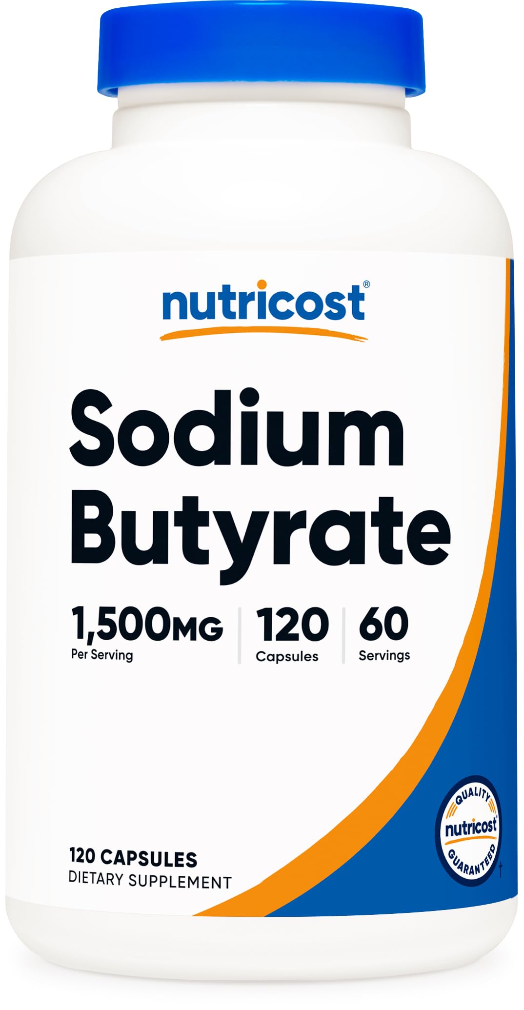 Nutricost frasco delantero mostrando la etiqueta y beneficios claros