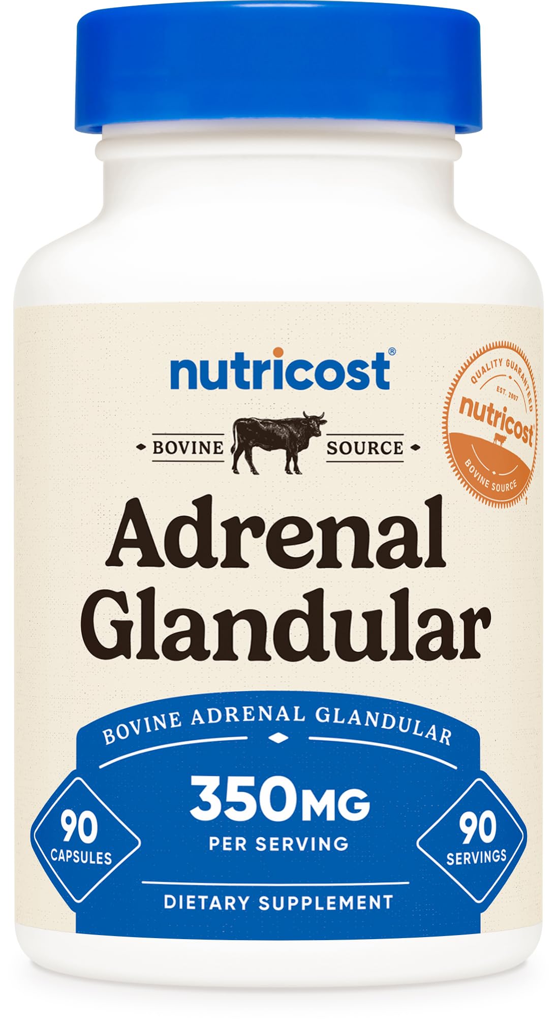Nutricost frasco frontal mostrando el envase y facilidad de almacenamiento