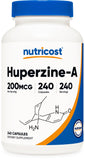 Nutricost frasco frontal de Huperzine A mostrando tamaño y etiqueta clara