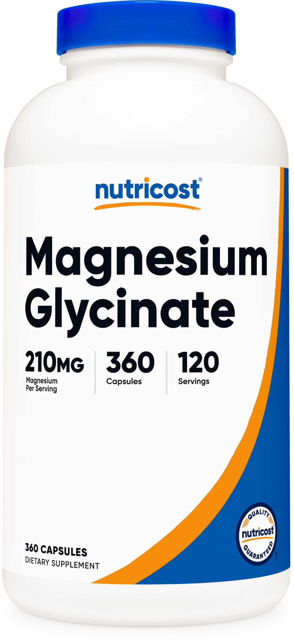 Nutricost frasco frontal mostrando magnesio glicinato y conveniencia