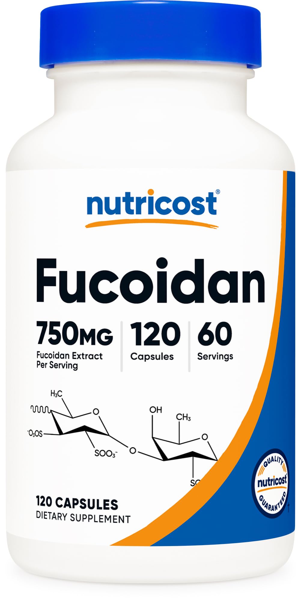 Nutricost frasco frontal mostrando cápsulas y tamaño del envase, confianza en el producto