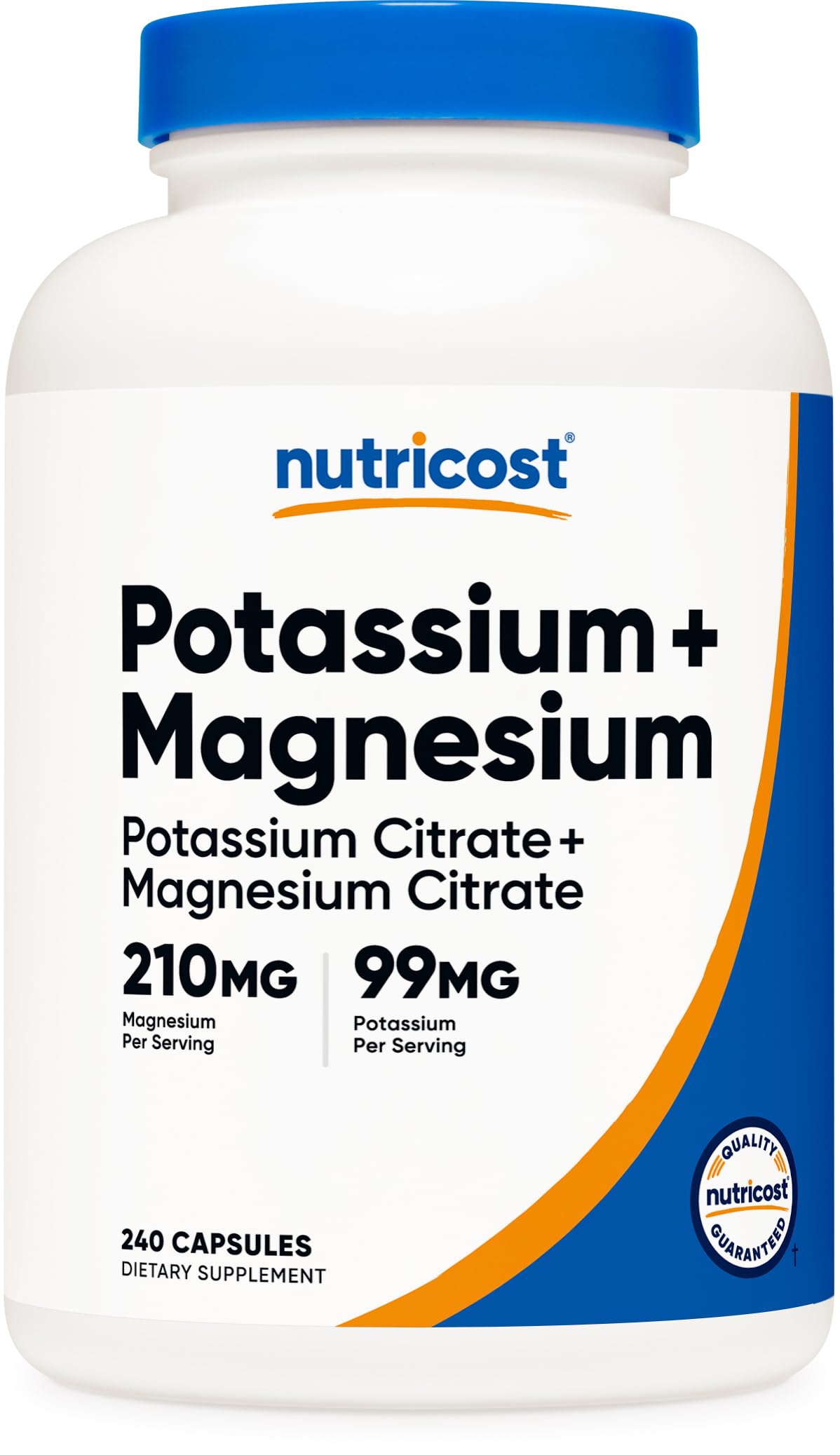 Nutricost frasco frontal mostrando 240 cápsulas y etiquetado claro