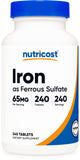 Nutricost frasco frontal mostrando 240 tabletas y beneficio de una toma