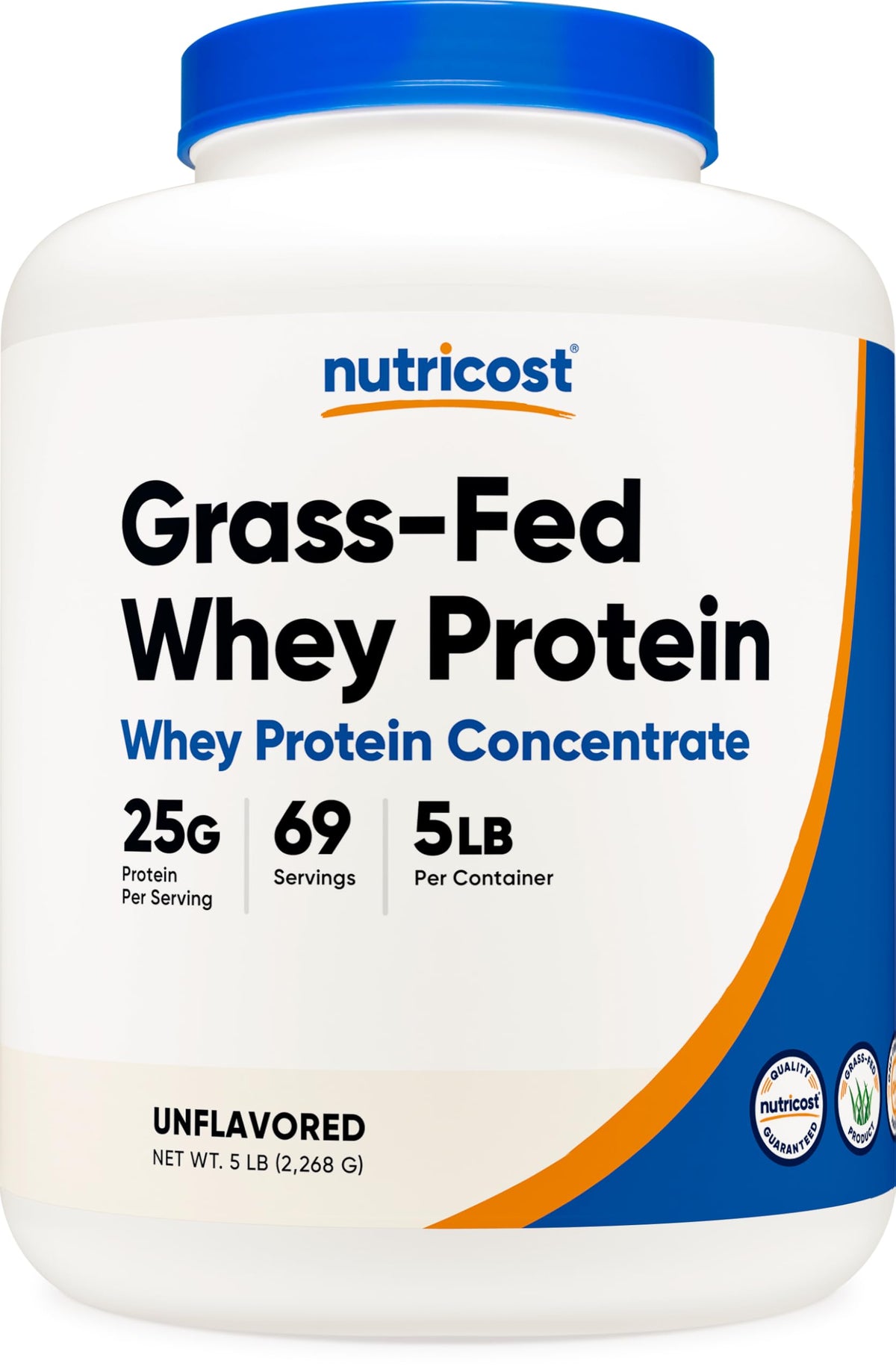 Nutricost frente del envase 5LBS mostrando tamaño y ahorro