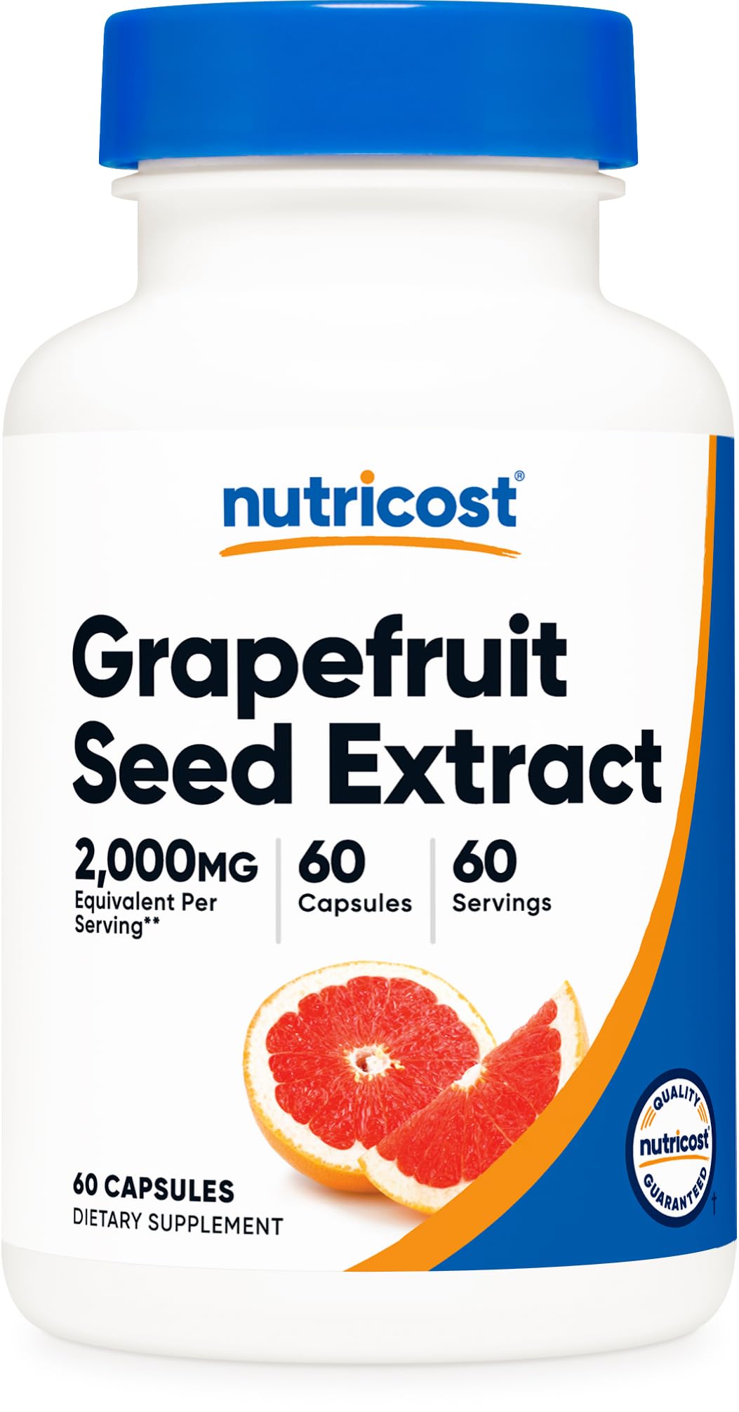 Nutricost frasco frontal mostrando cápsulas y beneficios claros