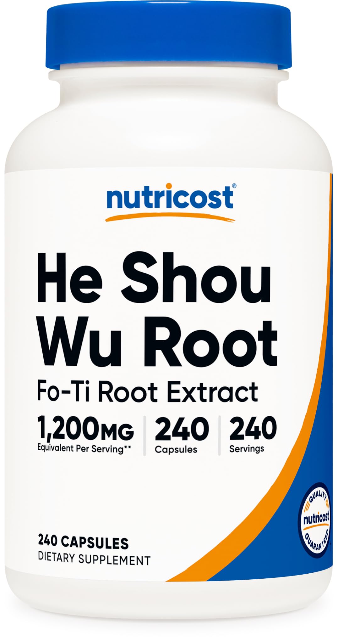 Nutricost frasco frontal mostrando etiqueta y cantidad, confianza en calidad