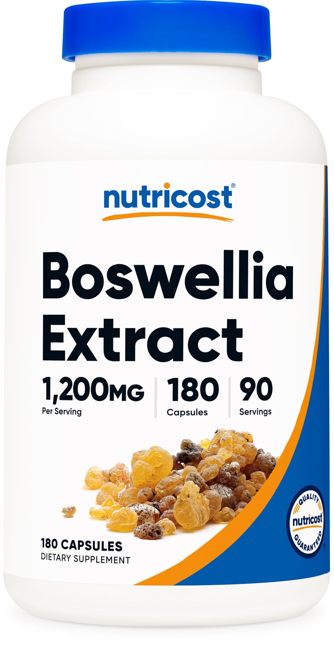 Nutricost botella frontal Boswellia, presentación clara y informativa