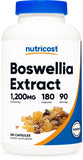 Nutricost botella frontal Boswellia, presentación clara y informativa