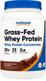 Nutricost envase frontal Chocolate 2LBS mostrando diseño y beneficios