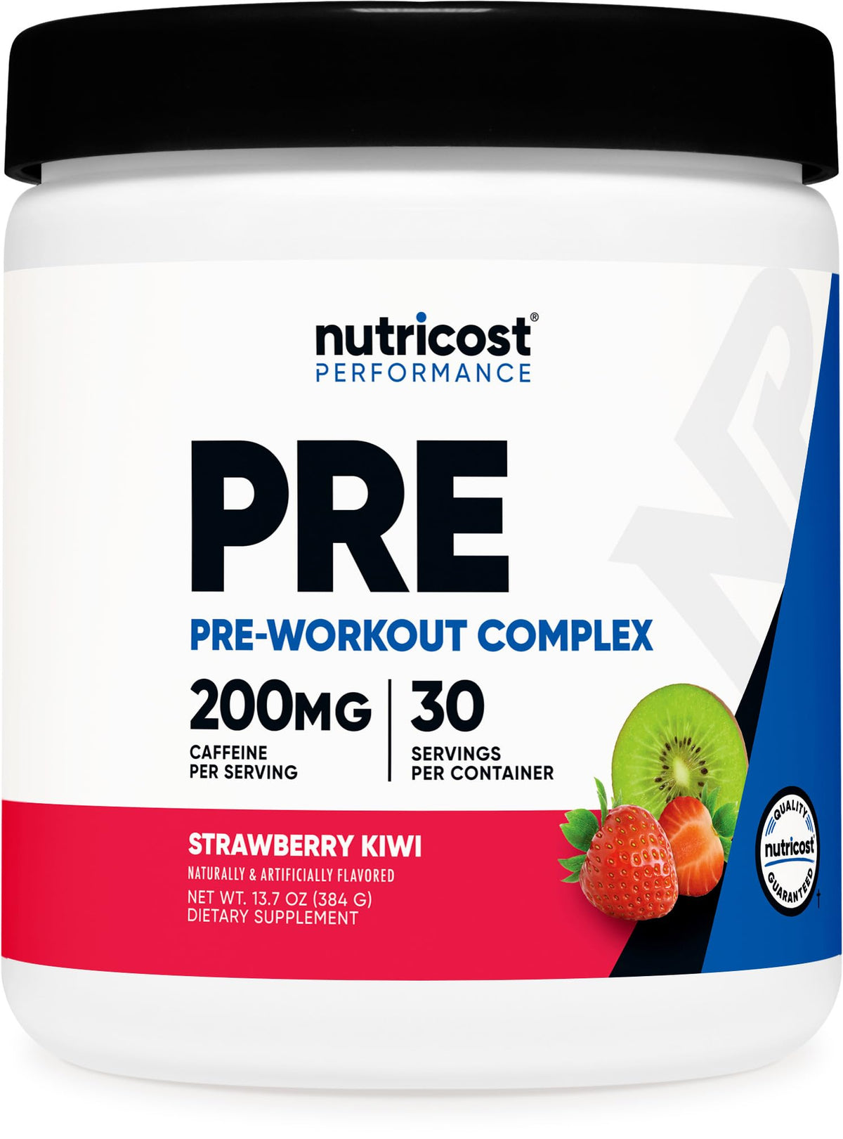 Nutricost envase frontal Fresa Kiwi mostrando energía y información del producto