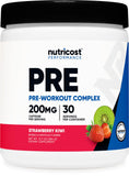 Nutricost envase frontal Fresa Kiwi mostrando energía y información del producto