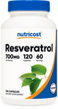Nutricost envase frontal resveratrol mostrando label y dosis
